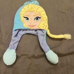Flipeez by ABG Disney Frozen Elsa Interactive Knit Earflap Hat Blue Girls Beanie